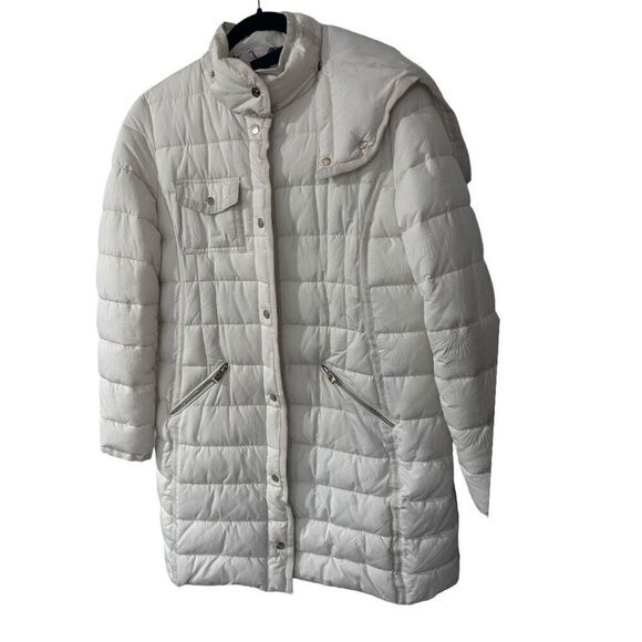 Desigual Embossed Floral Slim Padded Inga Puffer Jacket Size EU 44 US 10 Winter - Picture 2 of 13